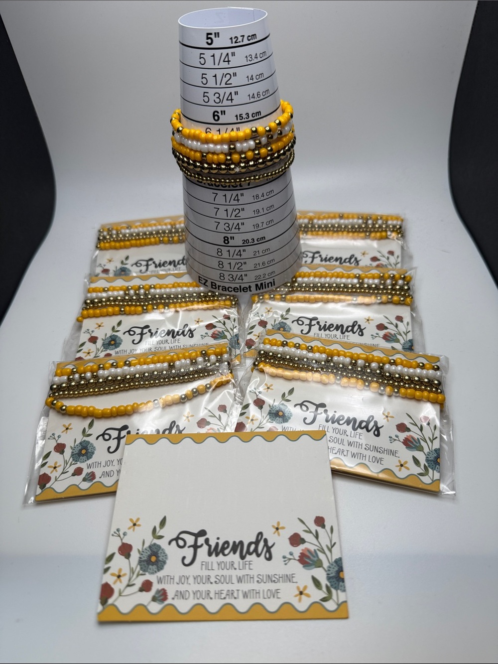 Friends Yellow Beaded Bracelet Set - 7 pack